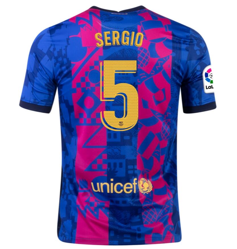 2021/22 Barcelona Football Kit Third Soccer Jersey with SERGIO BUSQUETS 5 printing